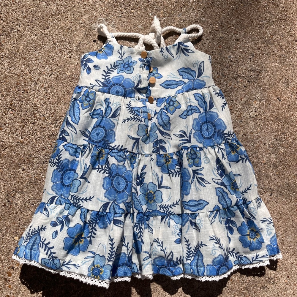 Haute Hippie Blue Floral Kids Dress